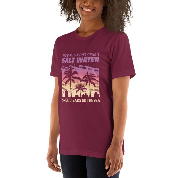 Shirt With Saying - unisex staple t shirt maroon left front 63dec5066cc8c